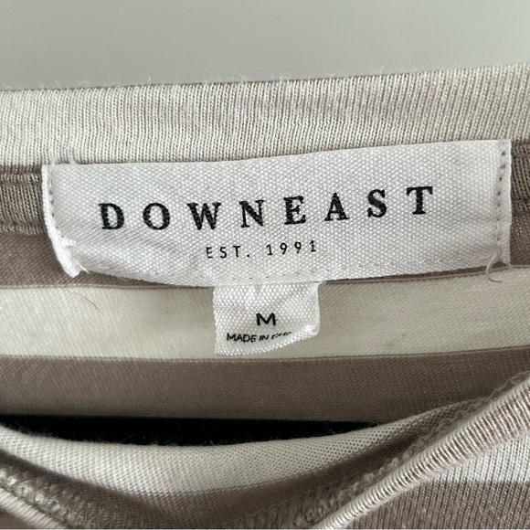 Downeast Midi Dress | Gray and White Striped | Size M - Picture 5 of 6